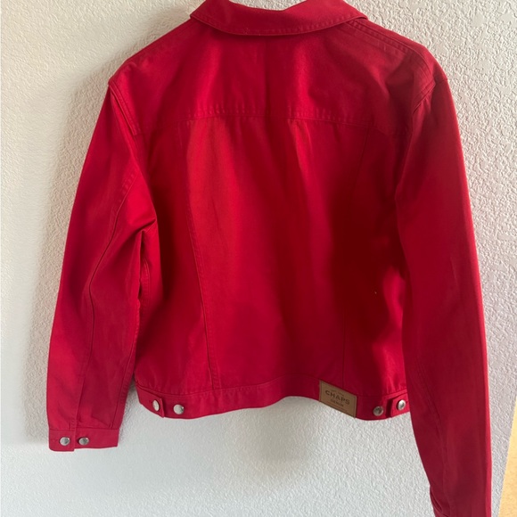 Chaps Red Button-Front Jean Jacket - Picture 8 of 8